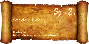 Szidon Ervin névjegykártya
